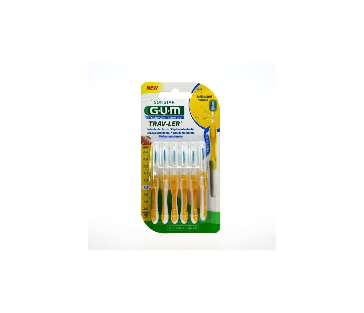 Gum Trav-Ler 1.3mm 6 Cepillos Interdentales