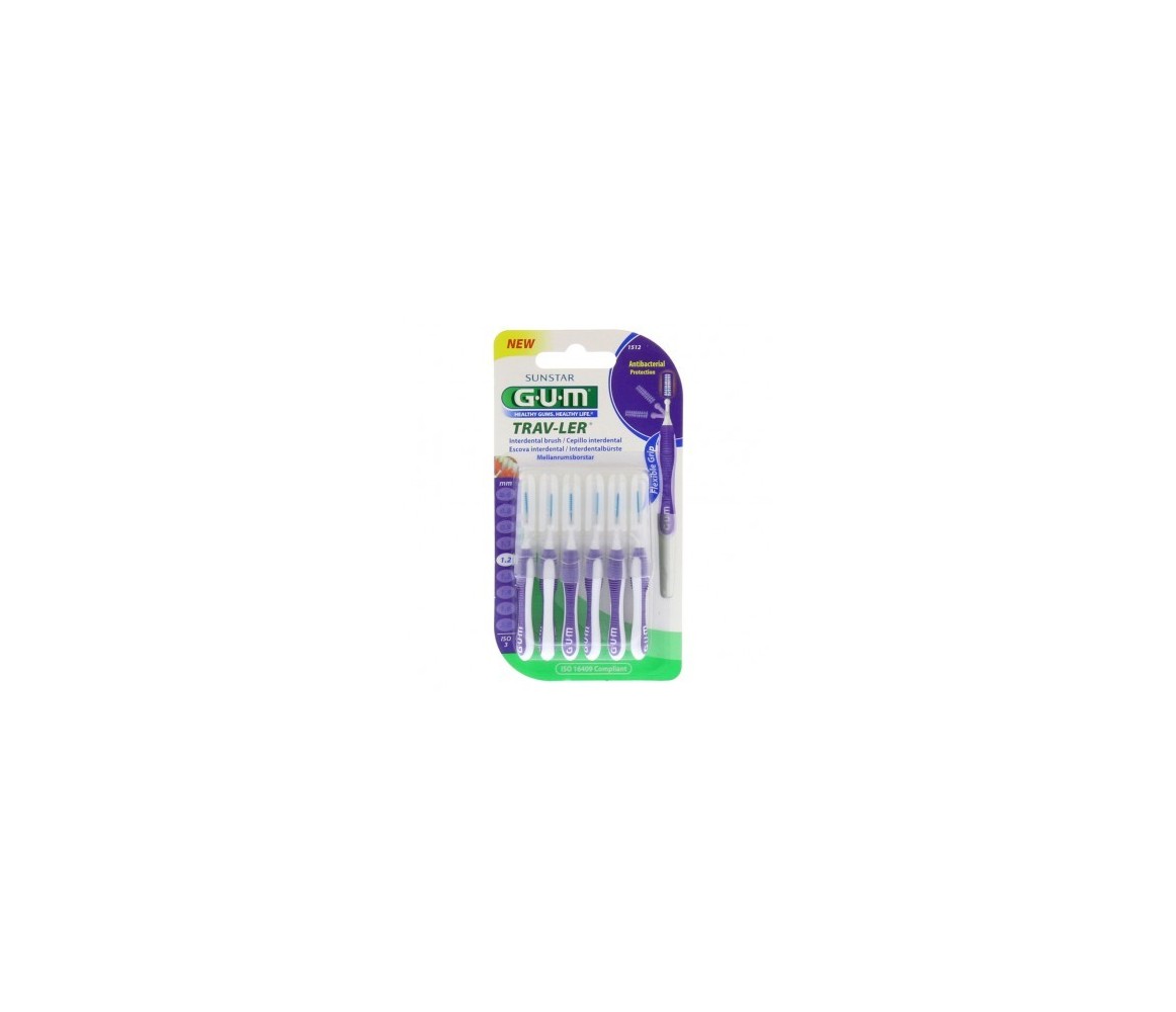 Gum Trav-Ler 1.2mm 6 Cepillos Interdentales