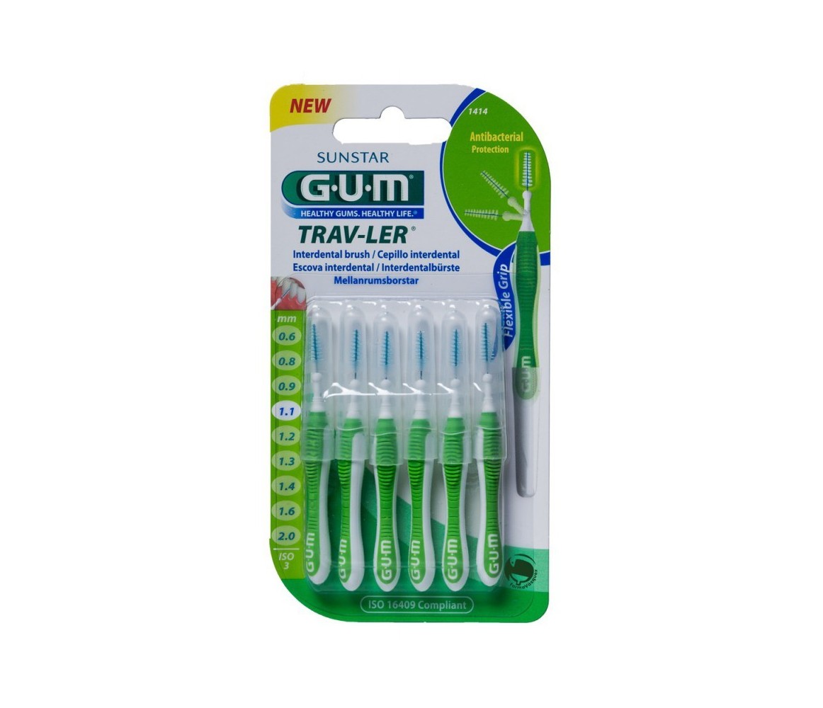 Gum Trav-Ler 1.1mm 6 Cepillos Interdentales