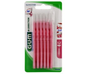 Gum Bi-Direction 1.2mm 6 Cepillos Interdentales