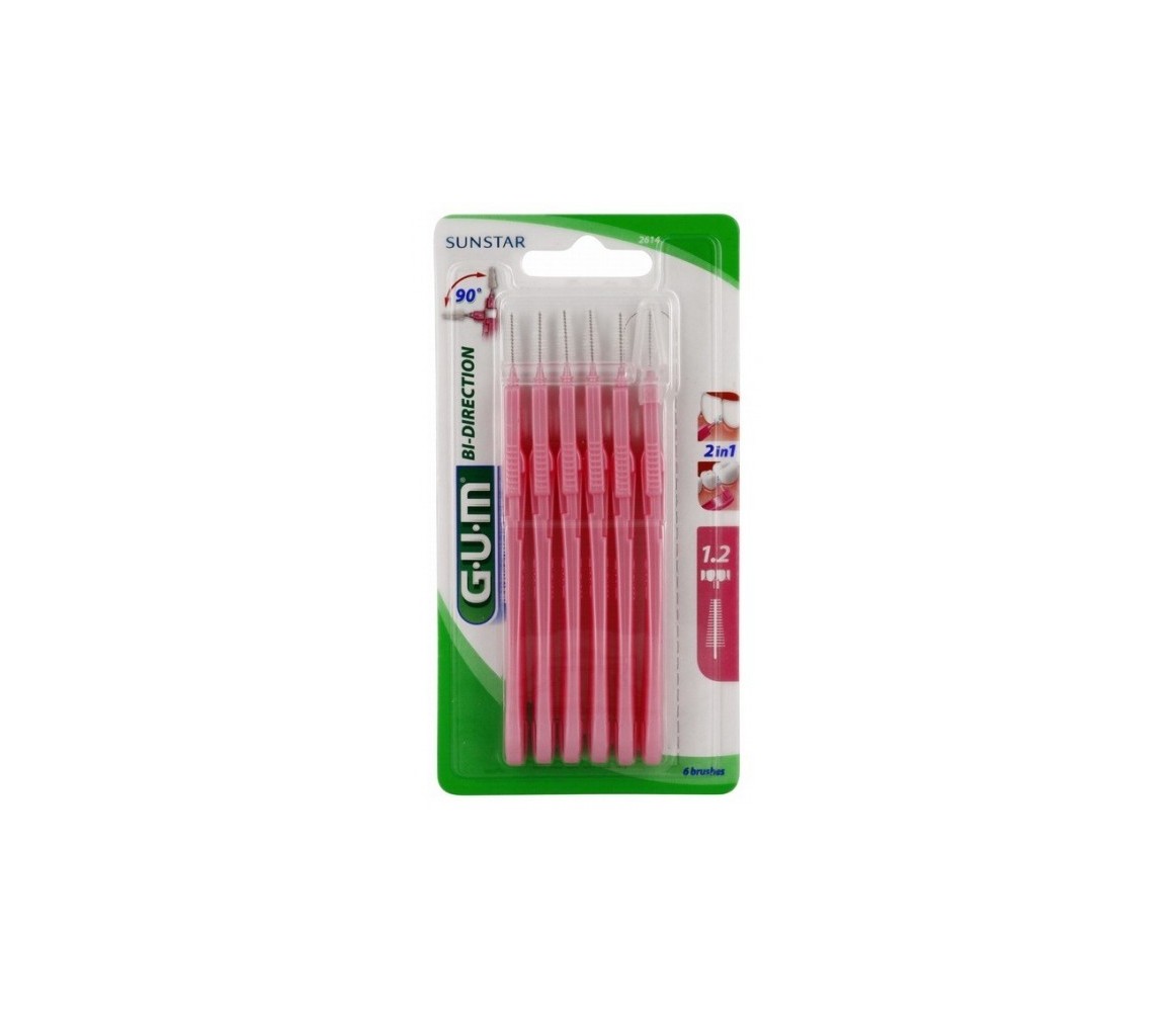 Gum Bi-Direction 1.2mm 6 Cepillos Interdentales