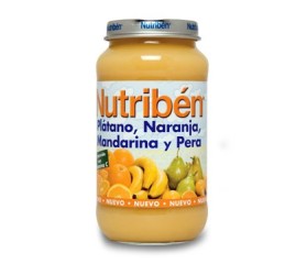 Potito Plátano, Naranja, mandarina, pera Nutribe
