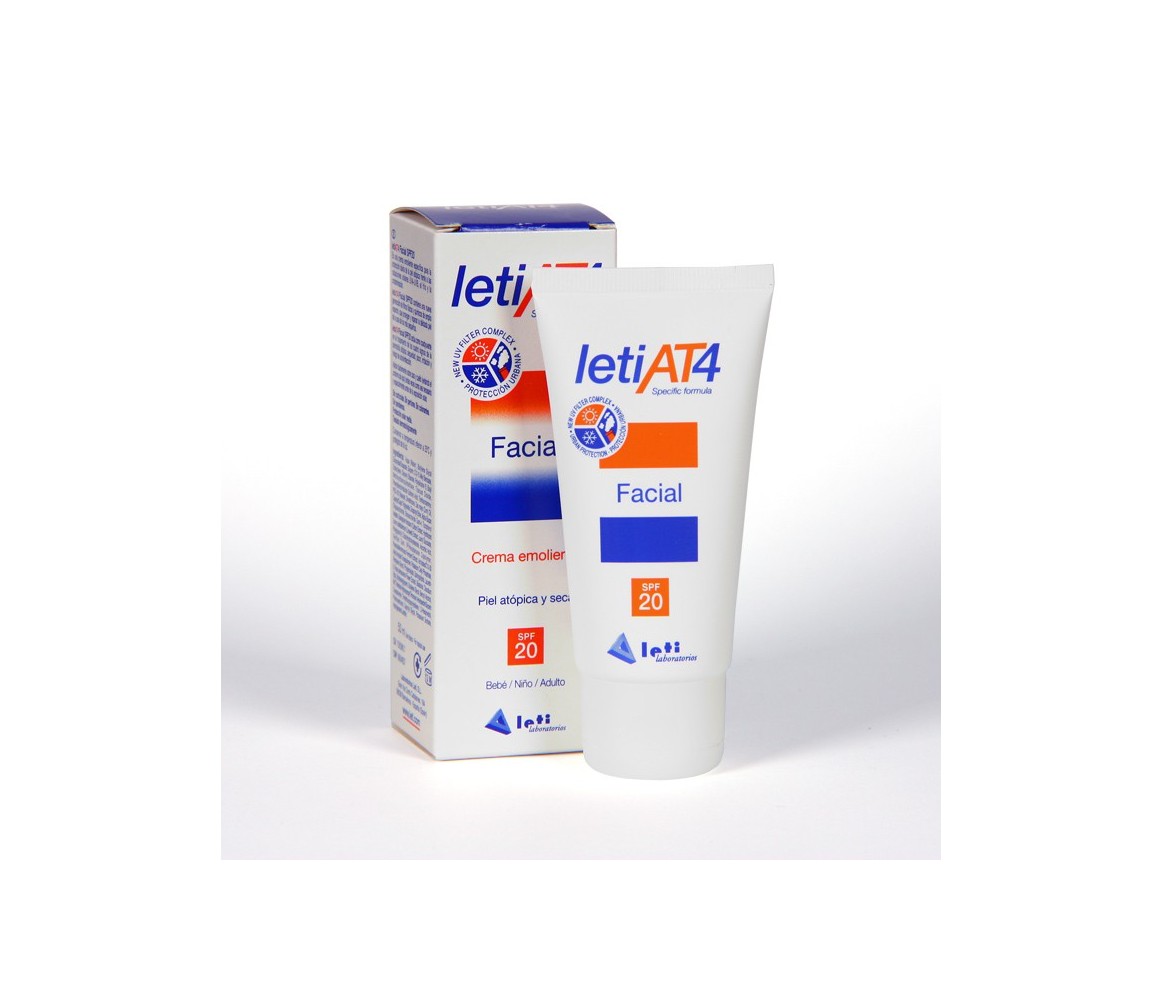 Leti At4 Facial Crema Emoliente SPF-20 Piel Atóp