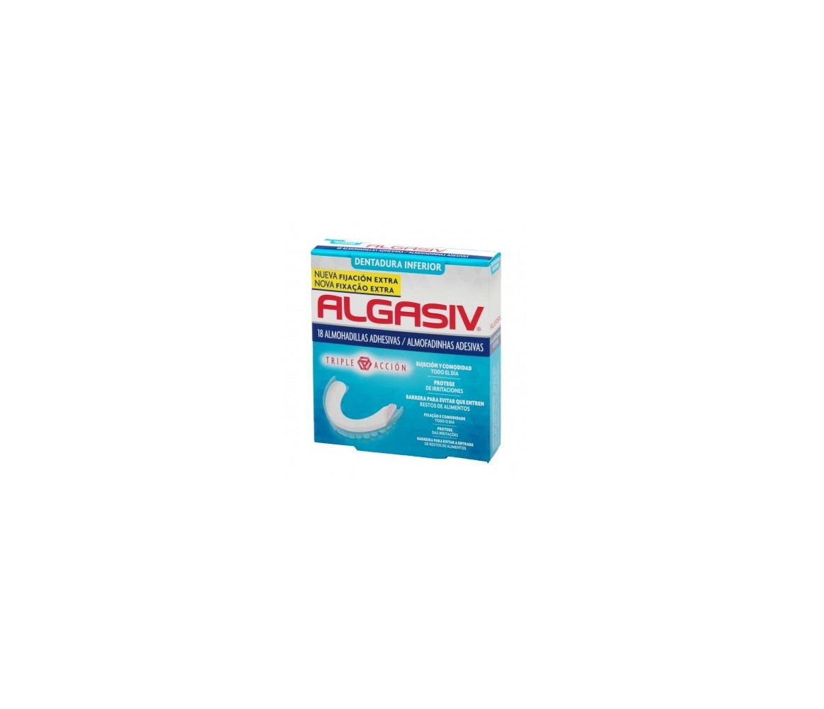 Algasiv Dentadura Inferior 18 Almohadillas Adhes