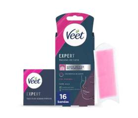 VEET BANDA CERA DEPILATORIA FACIAL 16 UDS + 3TOA