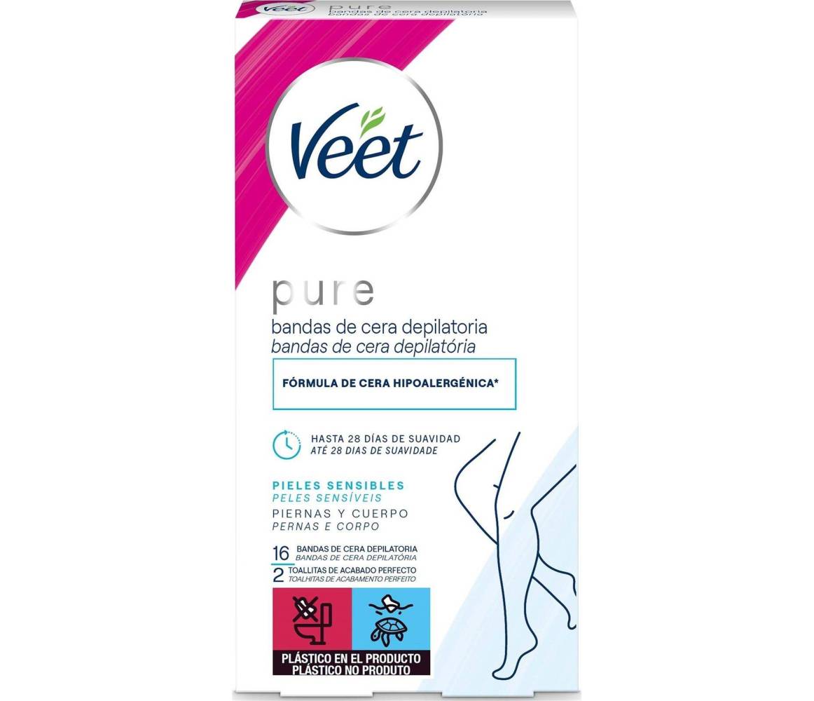 VEET BANDA CERA DEPILATORIA CORP 16 UDS + 2 TOAL