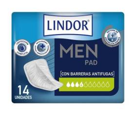 COMPRESAS LINDOR MEN PAD EXTRA 14 UNIDS