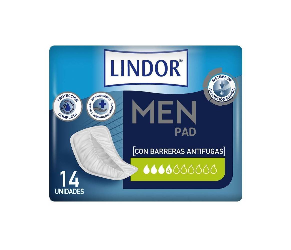 COMPRESAS LINDOR MEN PAD EXTRA 14 UNIDS