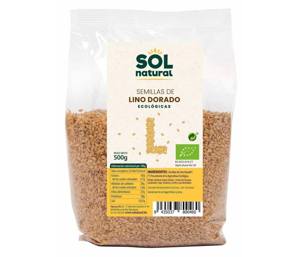 SOL NATURAL SEMILLAS DE LINO DORADO BIO 500 MGR