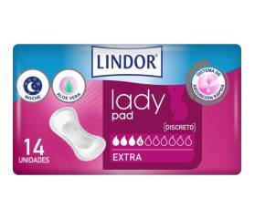 LINDOR  LADY PAD EXTRA 4 GOTAS 14 UNIDS