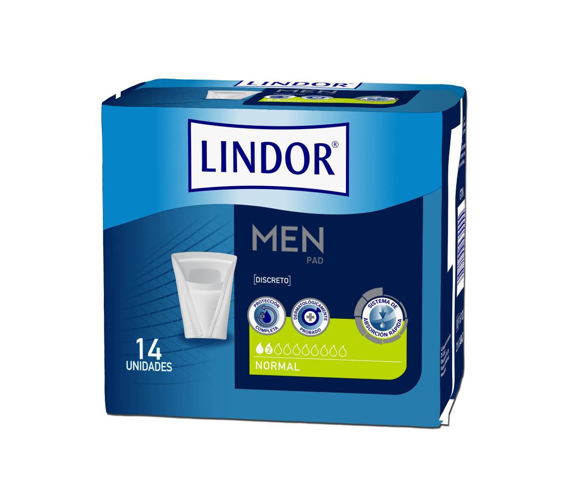 LINDOR  MEN PAD NORMAL 2 GOTAS 14 UN