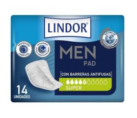 LINDOR MEN PAD SUPER 5 GOTAS 14 UNIDS