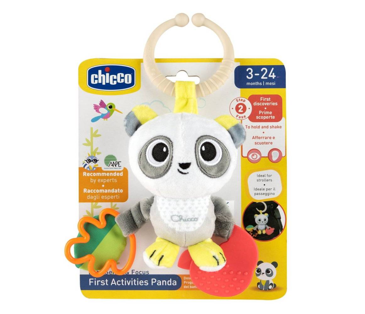 CHICCO JUEGO SONAJERO TELA PANDA 3-24M