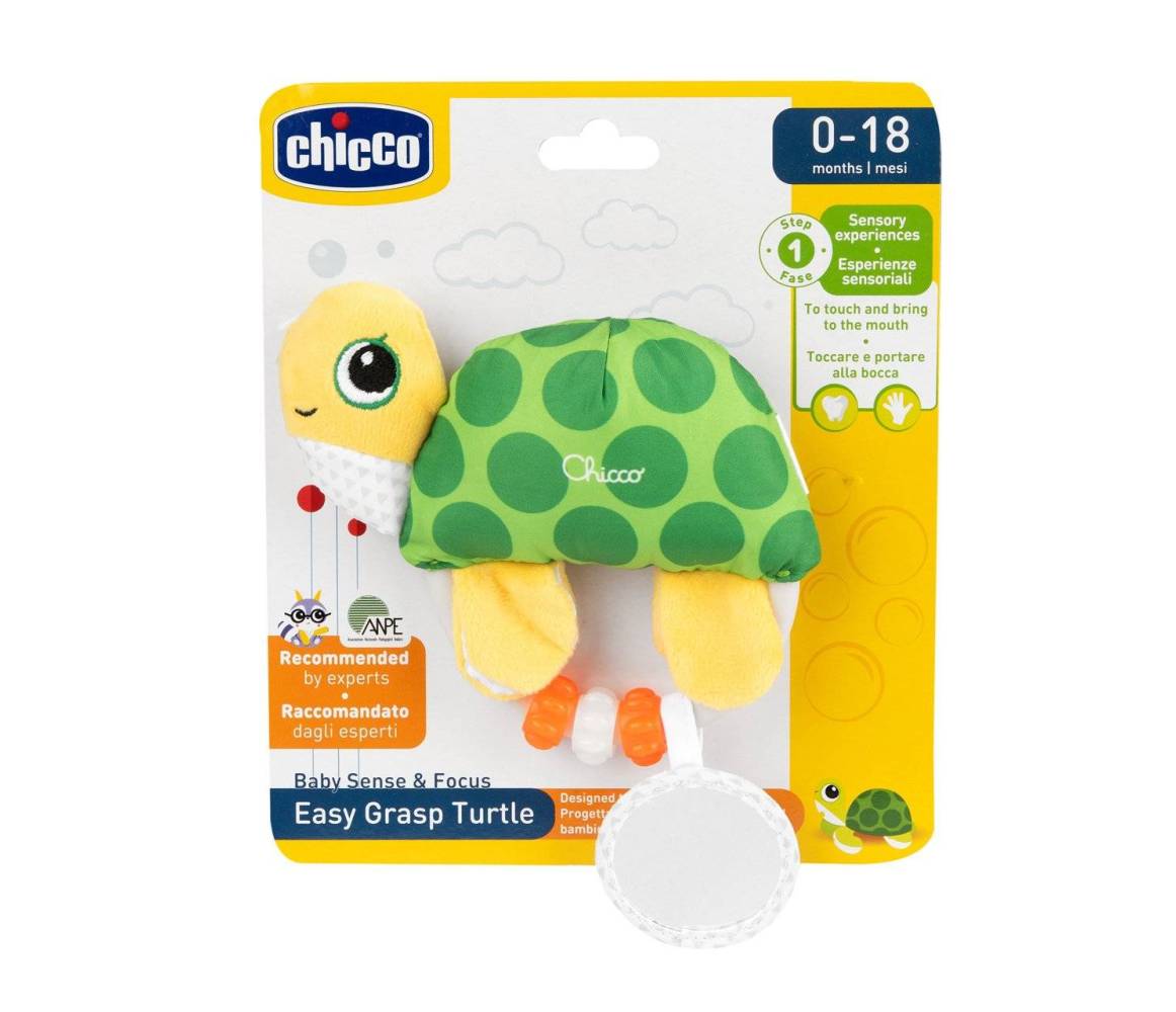 CHICCO JUEGO SONAJERO TELA TORTUGA 0-18M