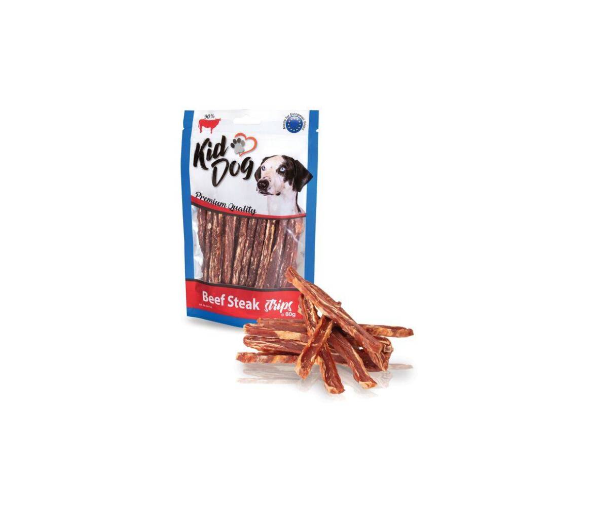 KID DOG BEEF STEAK STRIPS 80 GR