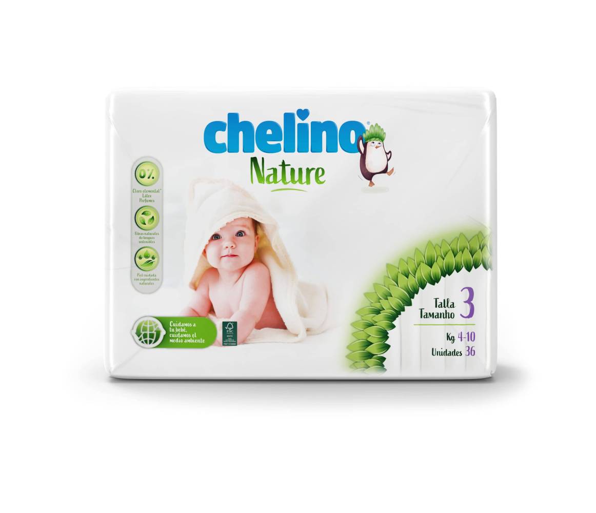 PAÑAL CHELINO NATURE INDAS T.3 36 UDS