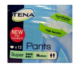 TENA PANTS SUPER 80-100CM MEDIANA 12 UNIDADES